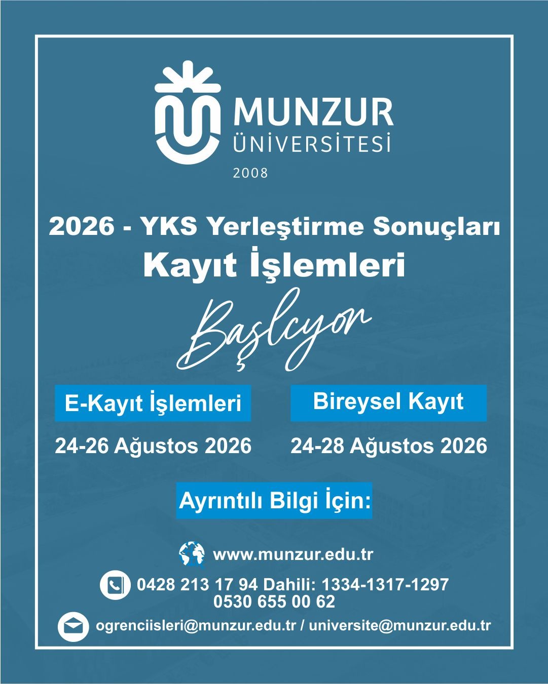 2026- YKS Yerleştirme Sonuçları Kayıt İşlemleri Başlıyor